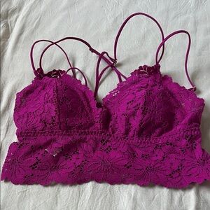PINK Victoria's Secret Magenta Lace Bralette